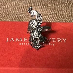 🦚 Retired Rare Find Sterling Silver Peacock Ring size 7 JAMES AVERY Great find